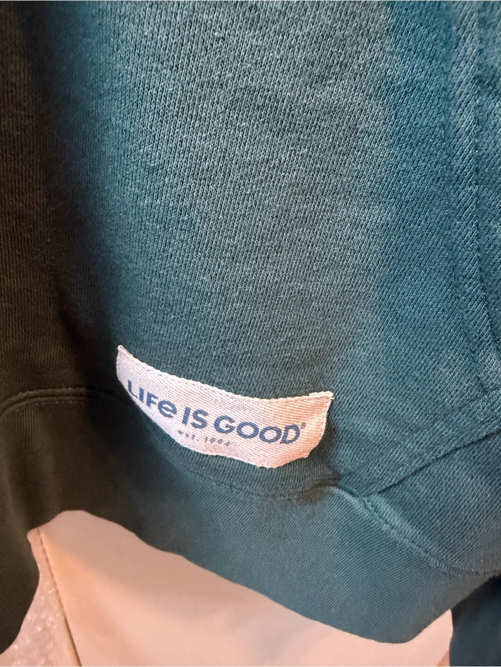 Life Is Good Teal 'Happy Hour' Hoodie with White Drawcords - Picture 4 of 6